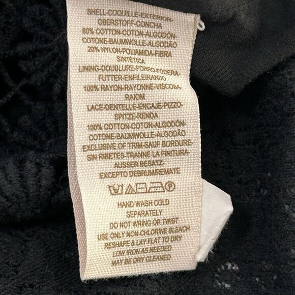 Free People Black Floral Embroidered Sleeveless A Line Peekaboo Dress Size 4 - Picture 6 of 9